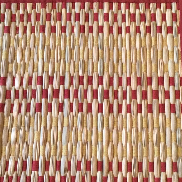 8 Cotton and Straw Placemats - Rust and Natural - Picture 4 of 5